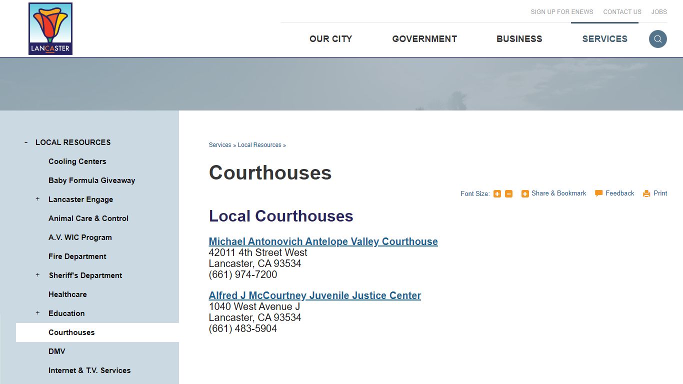 Courthouses | City of Lancaster - Lancaster, California